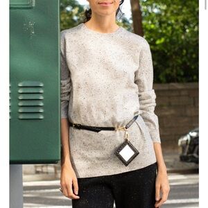 Pure Cashmere NYC x Cafe Leandra Unisex Crew Neck Sweater Fossil Size Small S